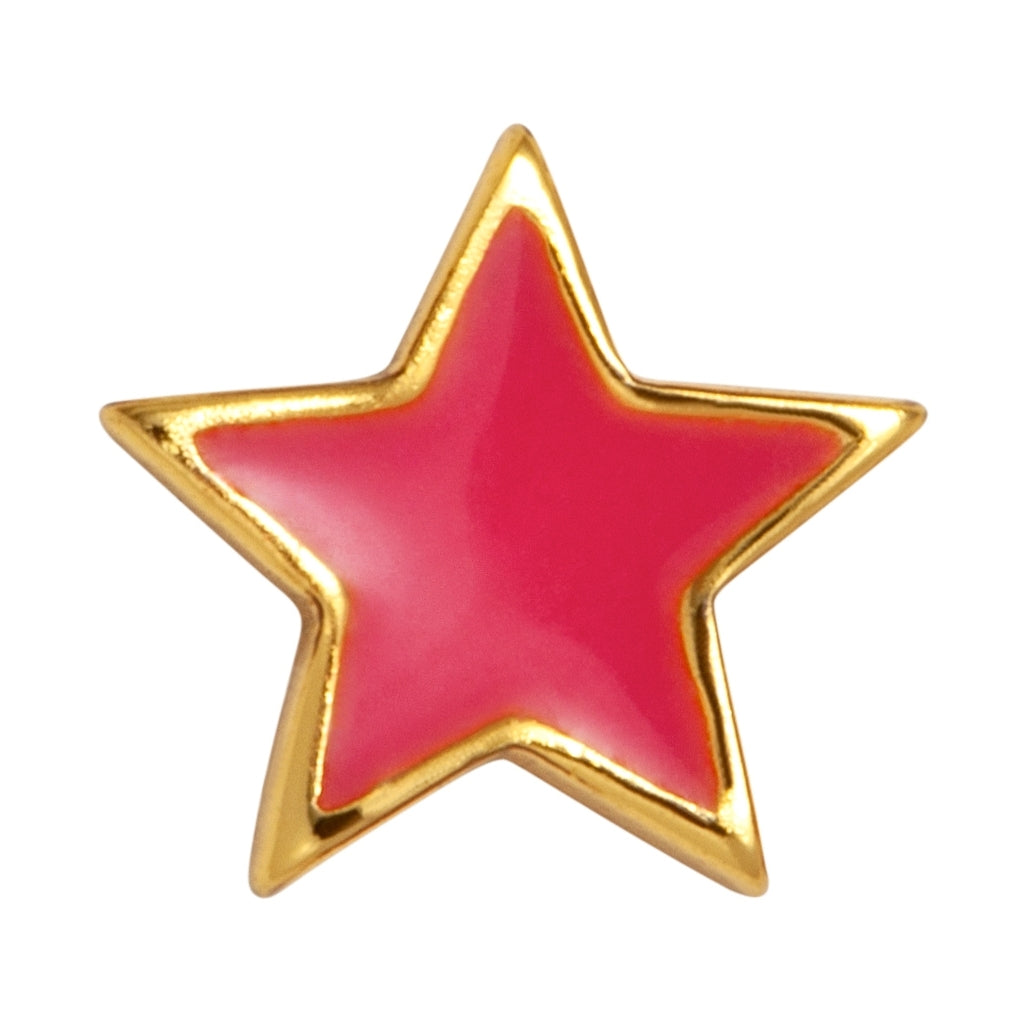 LULU Copenhagen Color Star earring 1 pcs gold plated Ear stud, 1 pcs Pink