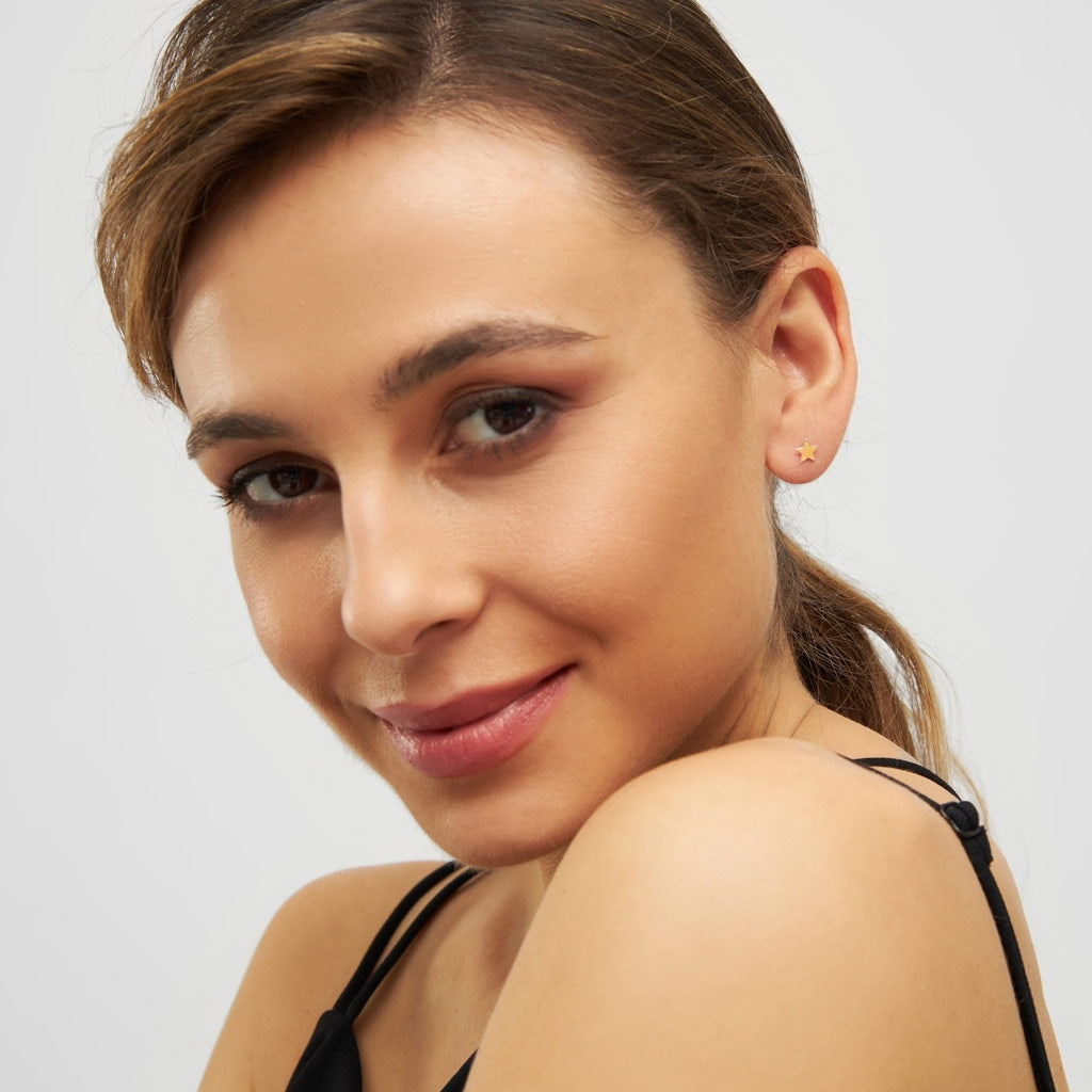 LULU Copenhagen Color Star earring 1 pcs silver Ear stud, 1 pcs Marigold