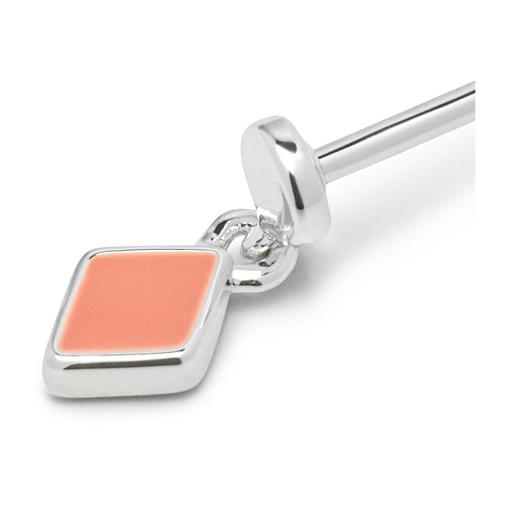 LULU Copenhagen Confetti Dangling earring 1 pcs silver plated Ear stud, 1 pcs Burnt Coral