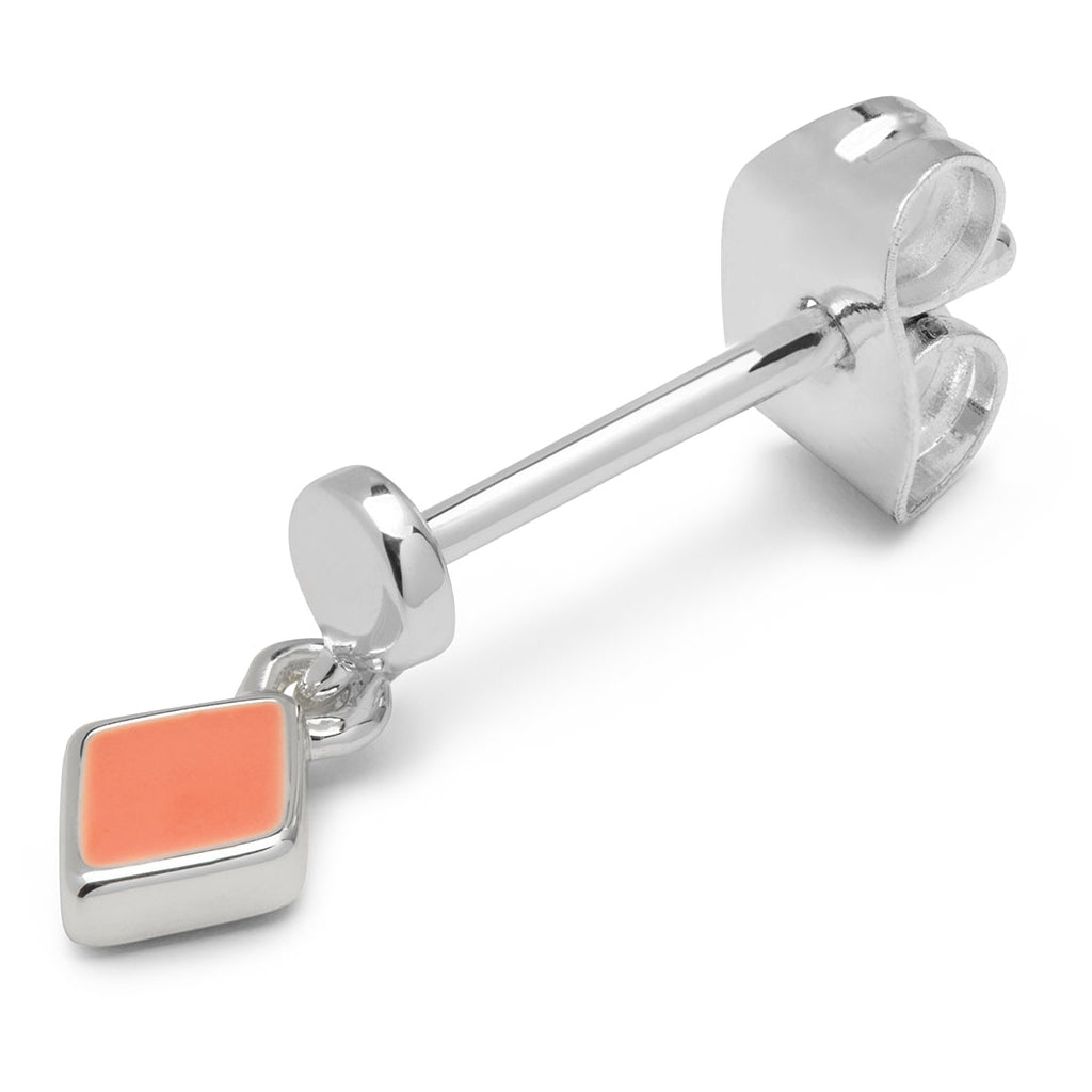 LULU Copenhagen Confetti Dangling earring 1 pcs silver plated Ear stud, 1 pcs Burnt Coral