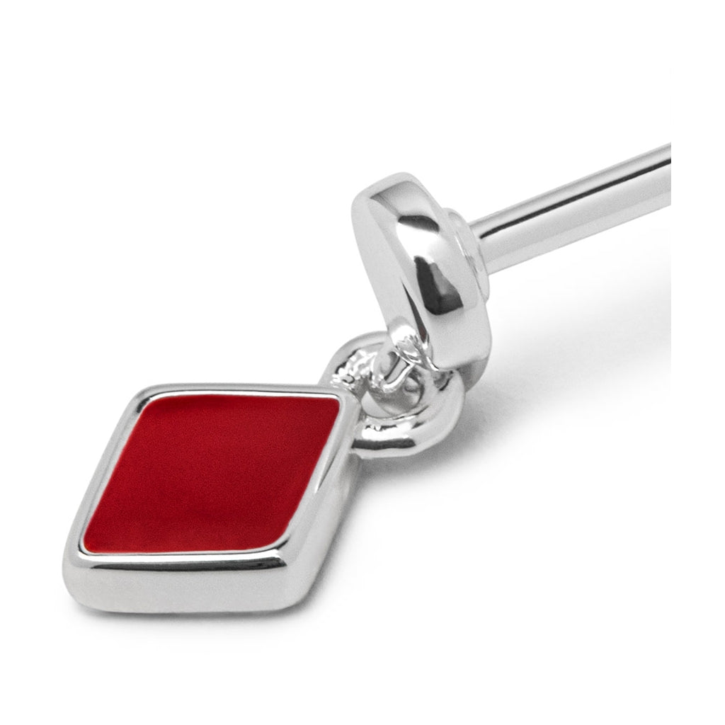 LULU Copenhagen Confetti Dangling earring 1 pcs silver plated Ear stud, 1 pcs Passion Red
