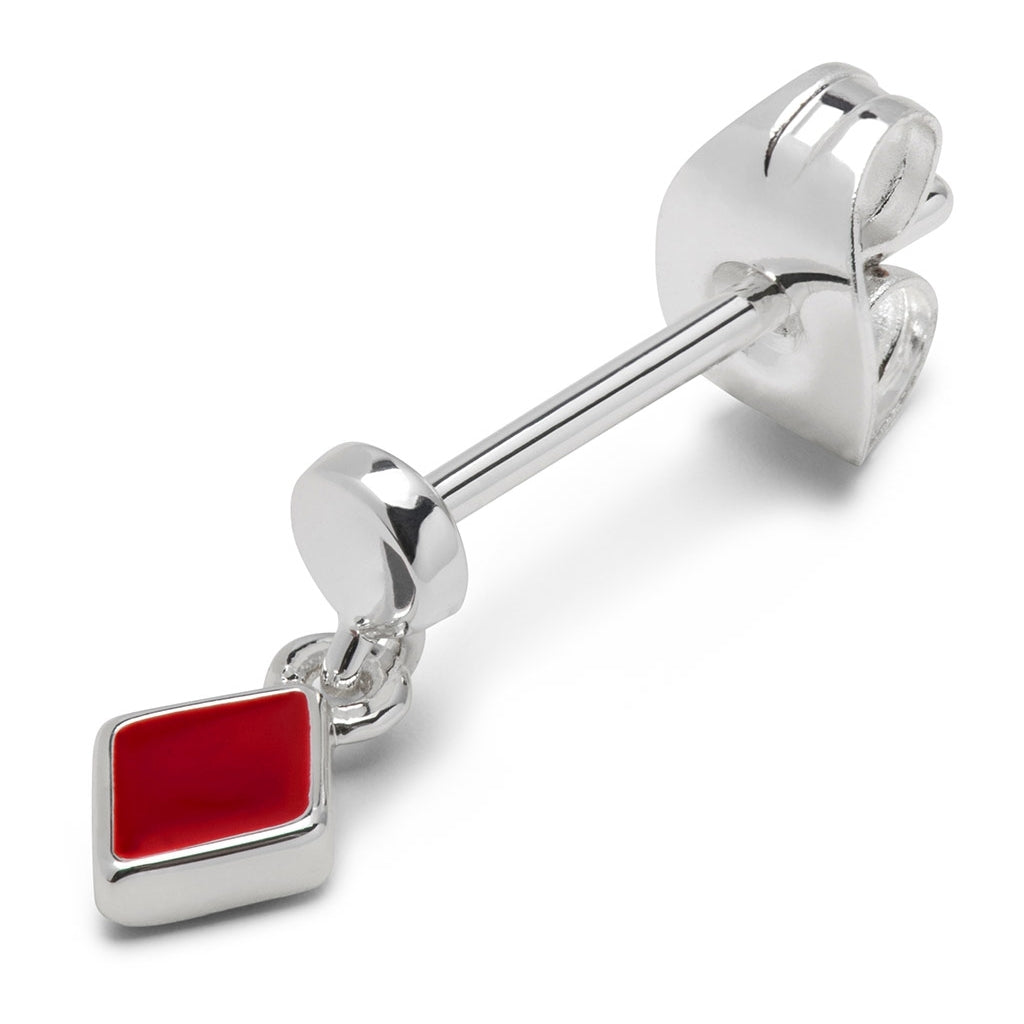 LULU Copenhagen Confetti Dangling earring 1 pcs silver plated Ear stud, 1 pcs Passion Red
