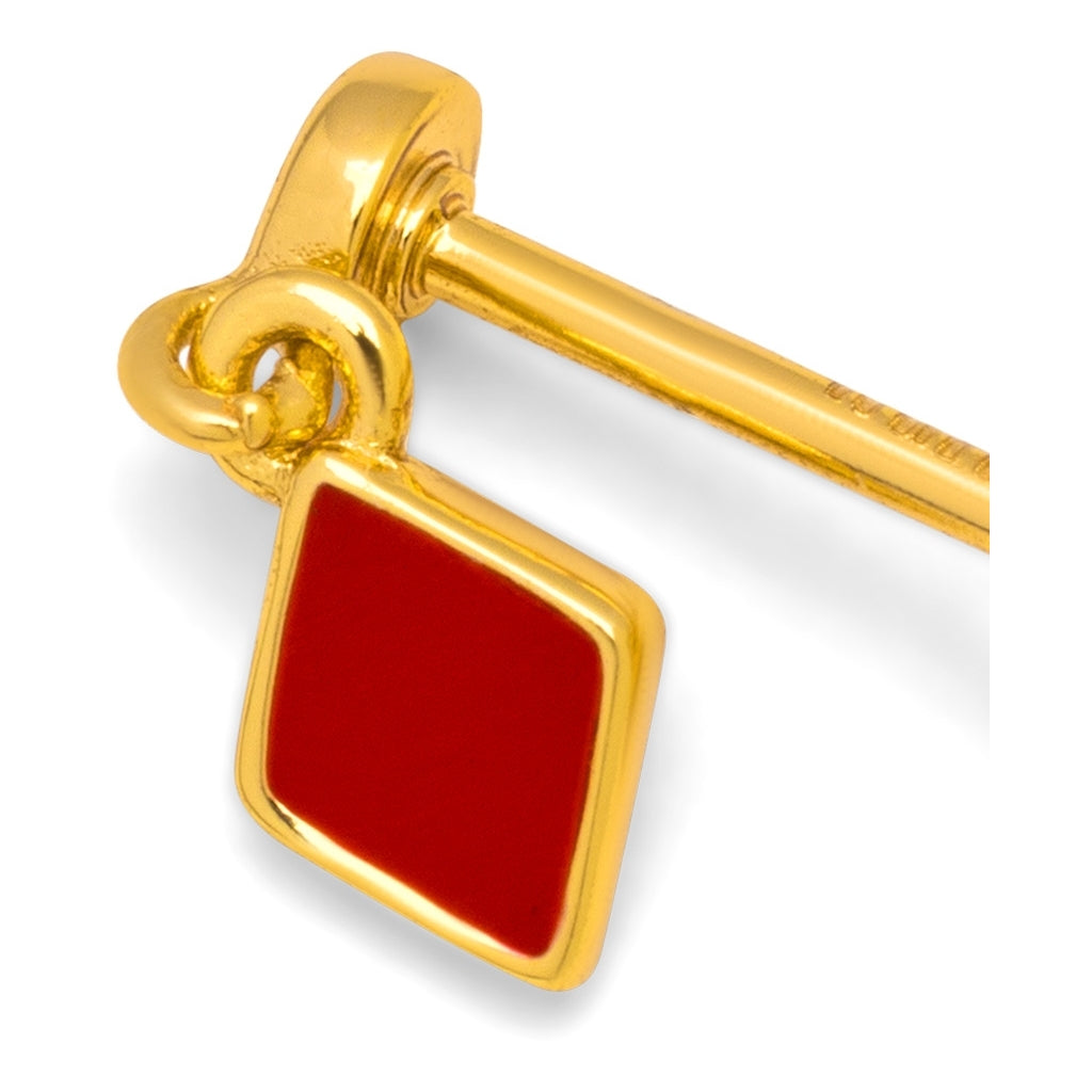 LULU Copenhagen Confetti Dangling earring 1 pcs gold plated Ear stud, 1 pcs Passion Red