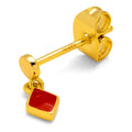 Confetti Dangling earring 1 pcs gold plated - Passion Red