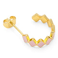 Confetti Hoops gold plated pair - Light Pink