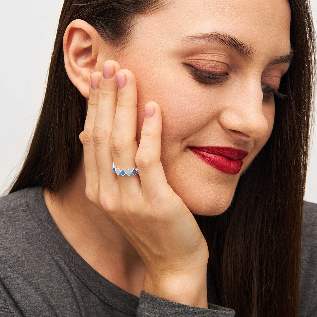 LULU Copenhagen Confetti Ring silver Rings Blue