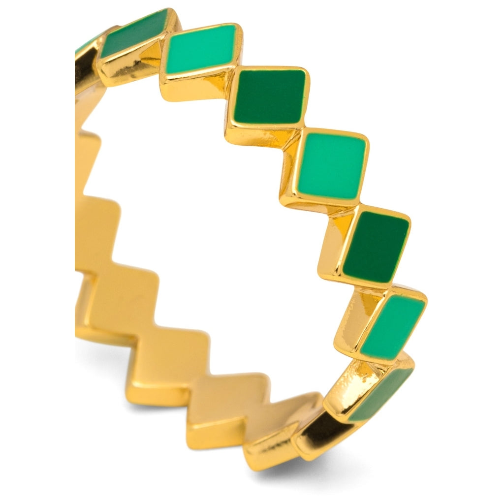 LULU Copenhagen Confetti Ring gold plated Rings Green