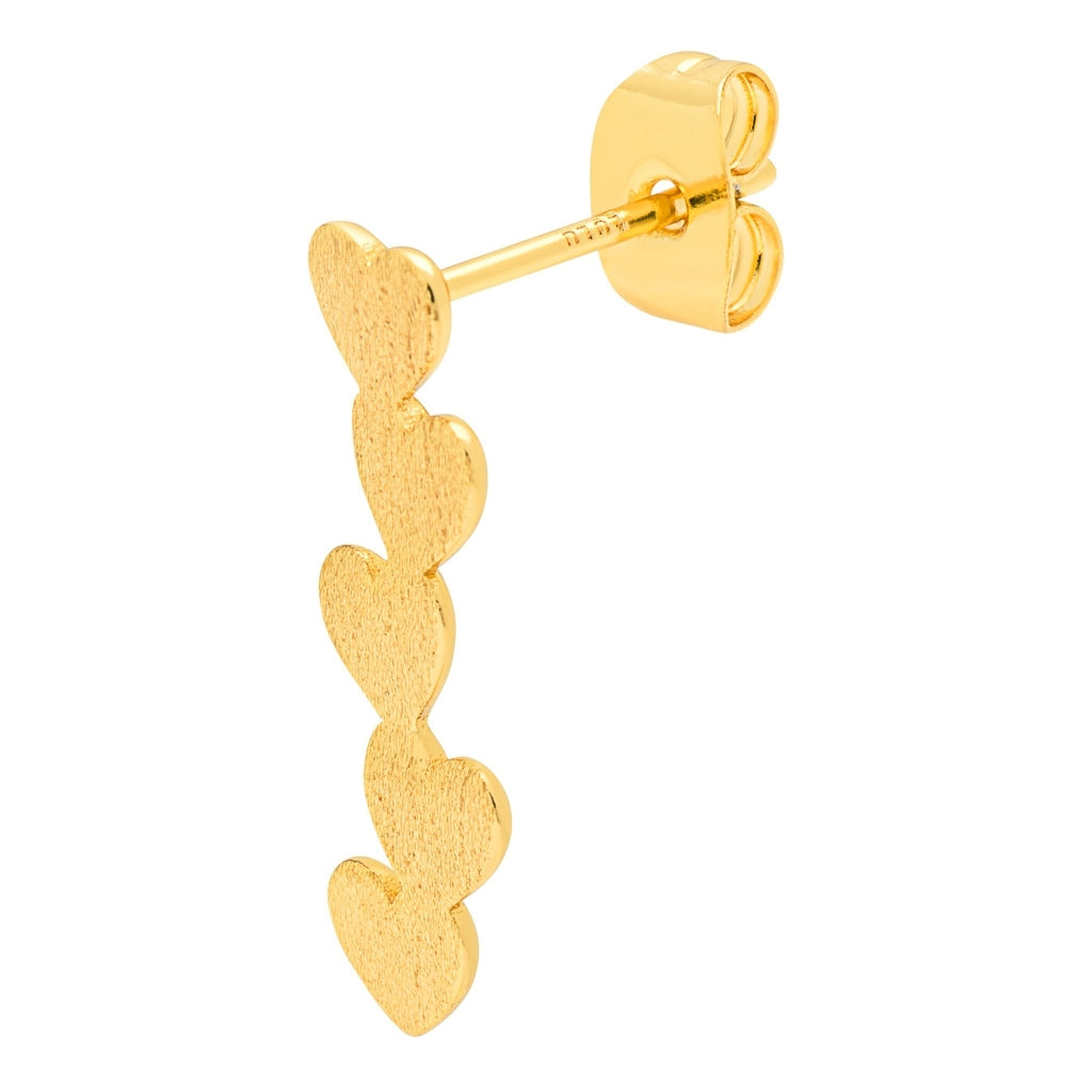 LULU Copenhagen Connected Hearts earring 1 pcs Ear stud, 1 pcs Gold plated