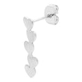 Connected Hearts earring 1 pcs - Silver Plated