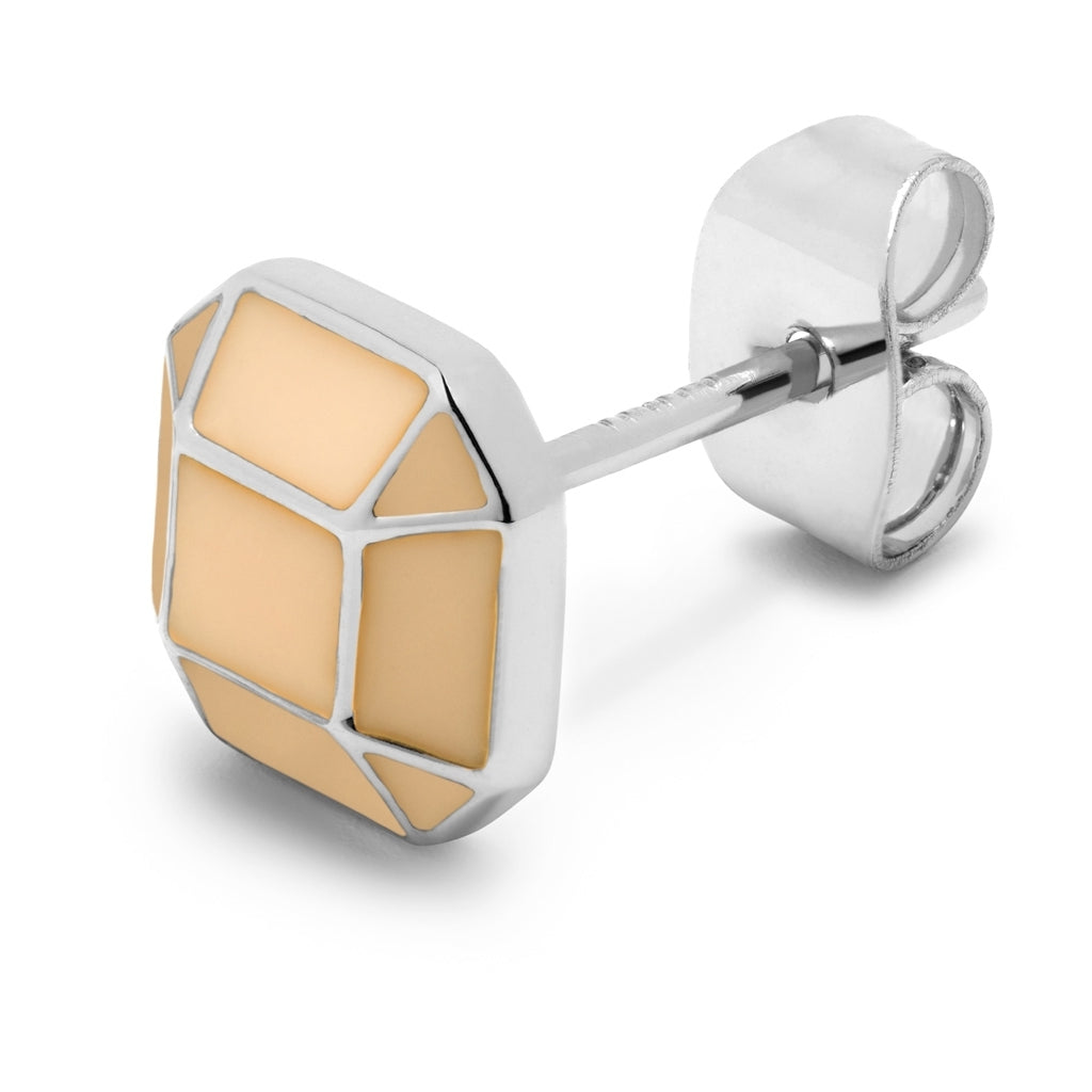 LULU Copenhagen Diamond Large earring 1 pcs silver plated Ear stud, 1 pcs Buttercream