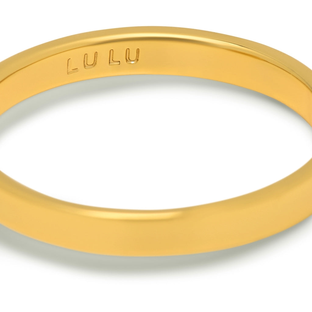 LULU Copenhagen Diamond Ring Large gold plated Rings Light Green