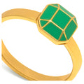 Diamond Ring Large gold plated - Light Green