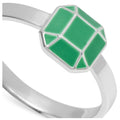 Diamond Ring Large silver - Light Green