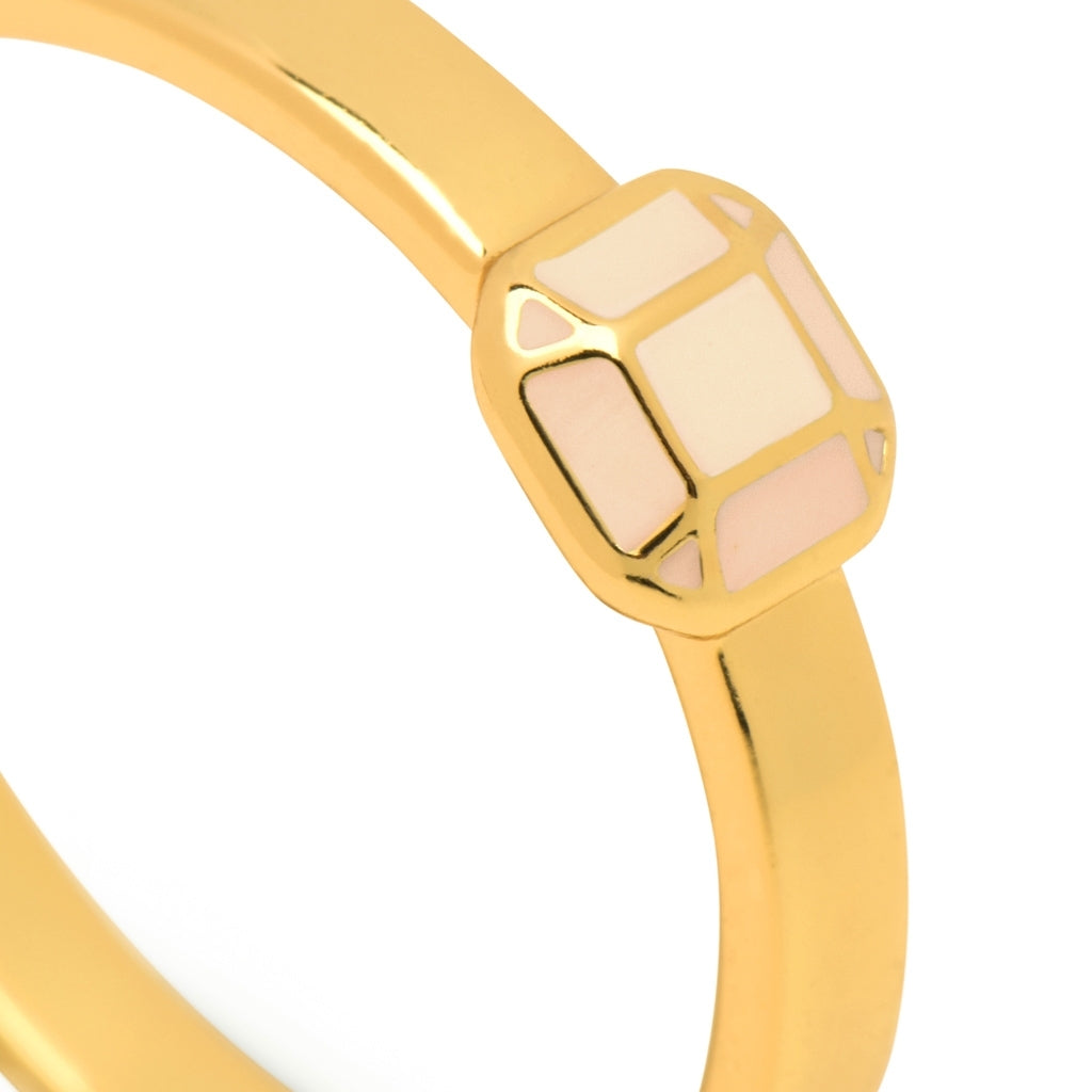 LULU Copenhagen Diamond Ring Small gold plated Rings Buttercream