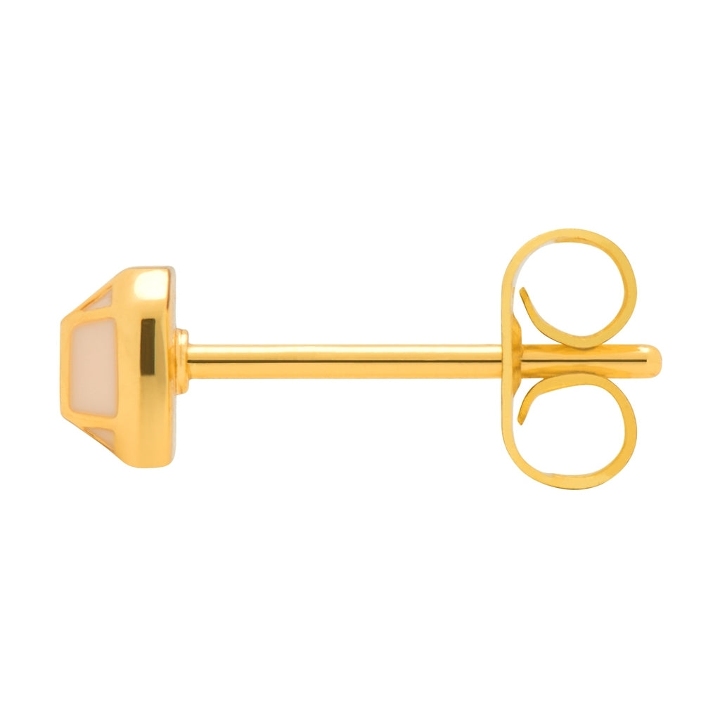 LULU Copenhagen Diamond Small earring 1 pcs gold plated Ear stud, 1 pcs Buttercream