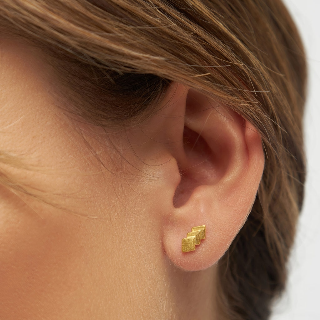 LULU Copenhagen Domino 3 earring 1 pcs Ear stud, 1 pcs Gold plated