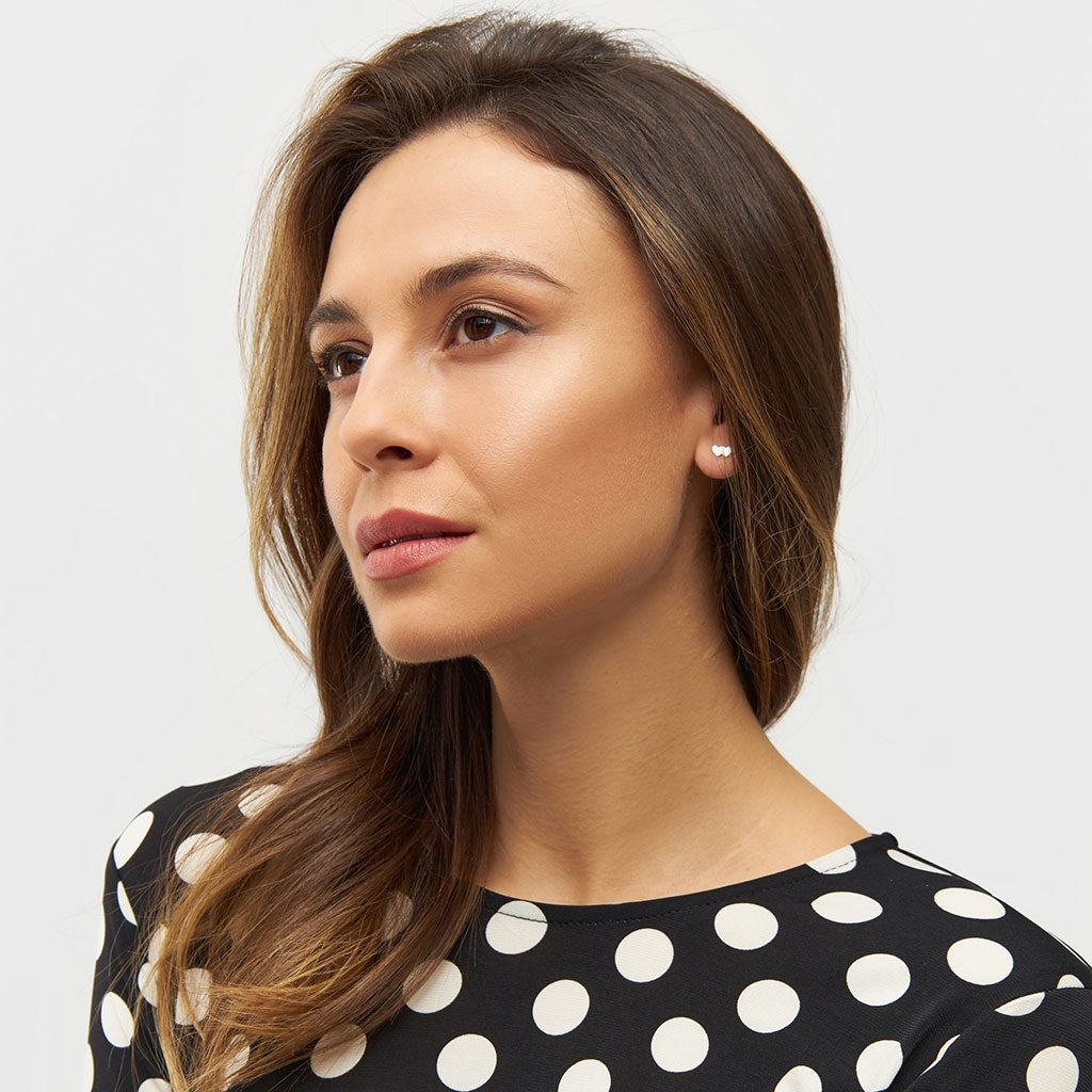 LULU Copenhagen Domino Hearts 2 earring 1 pcs Ear stud, 1 pcs Silver