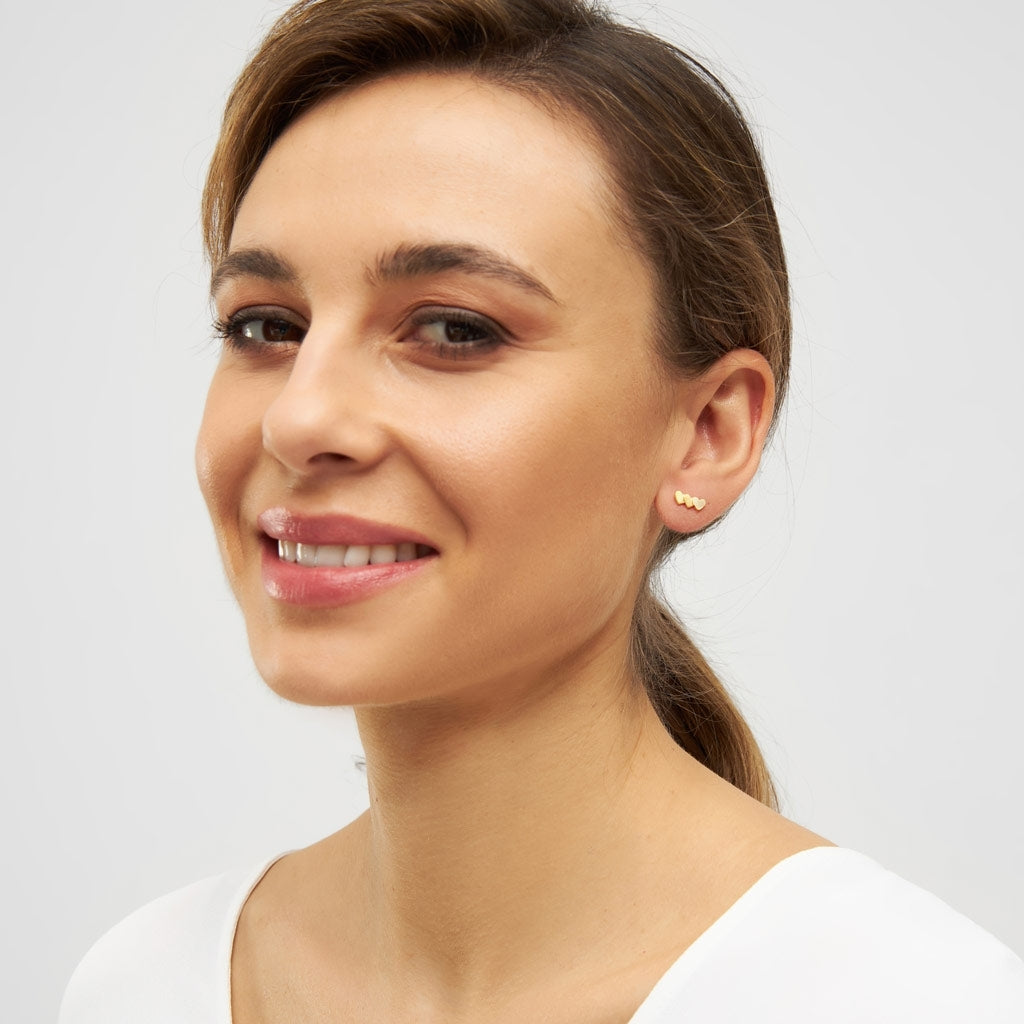 LULU Copenhagen Domino Hearts 3 earring 1 pcs Ear stud, 1 pcs Gold plated