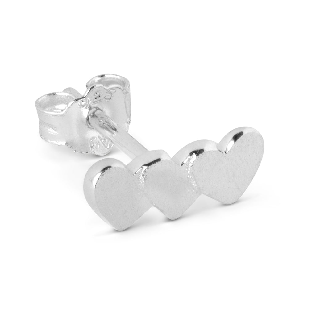 LULU Copenhagen Domino Hearts 3 earring 1 pcs Ear stud, 1 pcs Silver