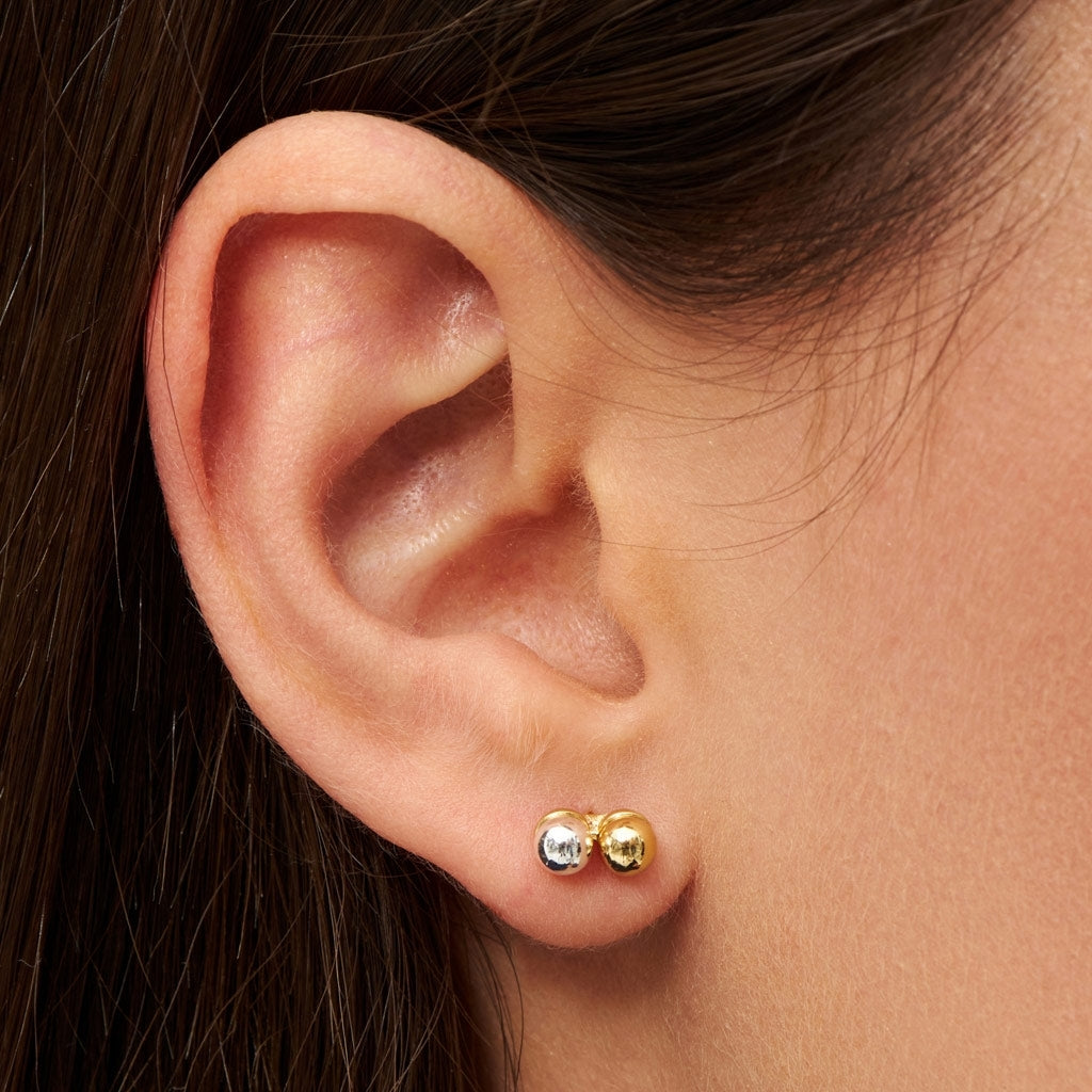 LULU Copenhagen Double Color Ball earring 1 pcs Ear stud, 1 pcs Gold-Silver