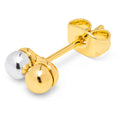 Double Color Ball earring 1 pcs - Gold-Silver