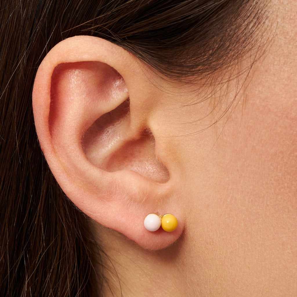 LULU Copenhagen Double Color Ball earring 1 pcs Ear stud, 1 pcs Silk Light Pink - Sunflower