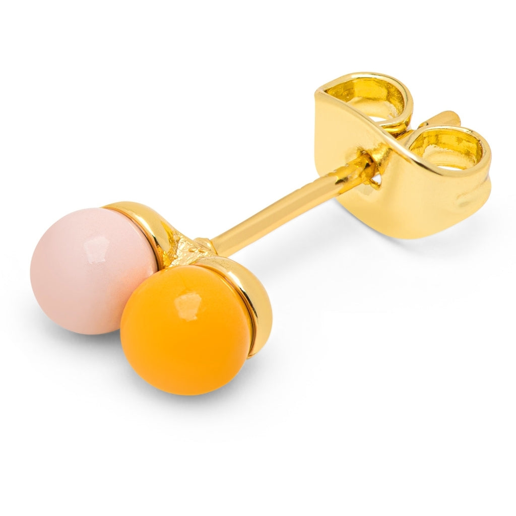 LULU Copenhagen Double Color Ball earring 1 pcs Ear stud, 1 pcs Silk Light Pink - Sunflower