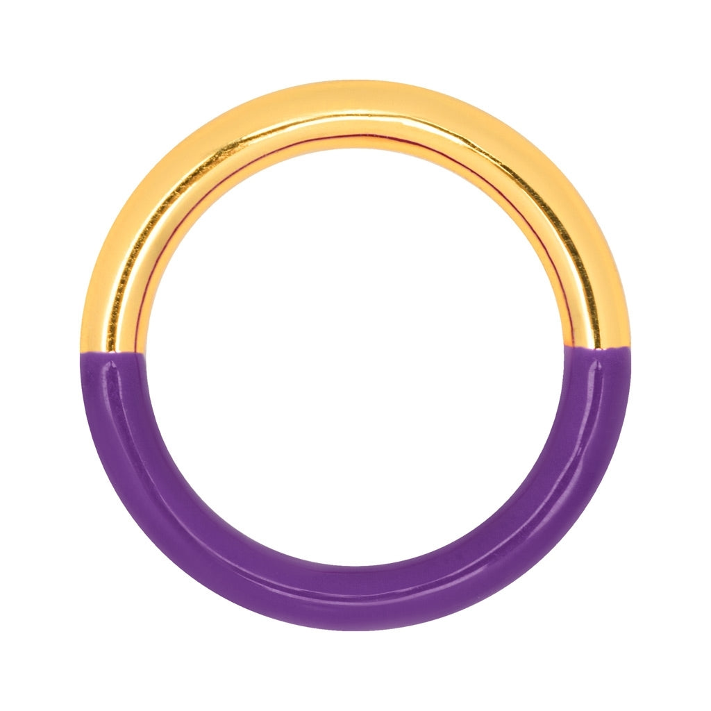 LULU Copenhagen Double Color Ring gold plated Rings Gold/Deep Purple