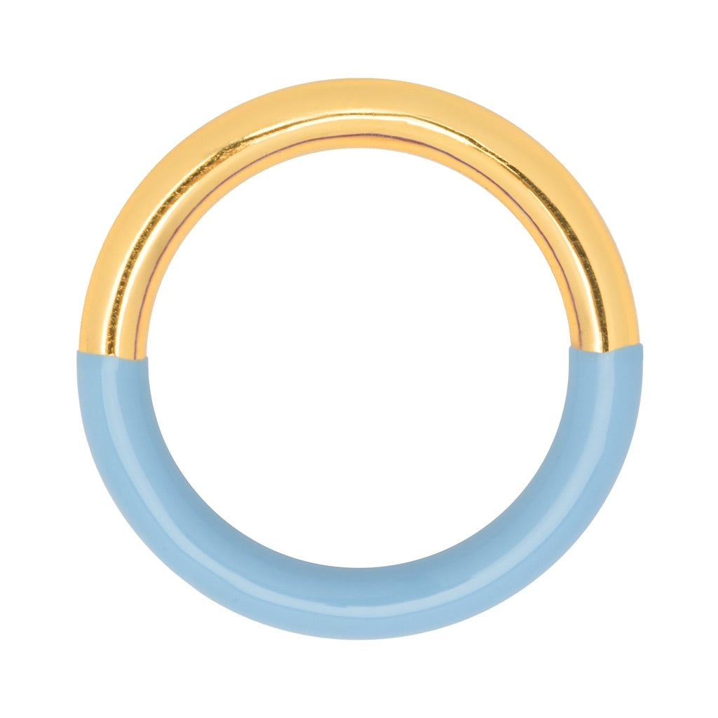 LULU Copenhagen Double Color Ring gold plated Rings Gold/Light Blue