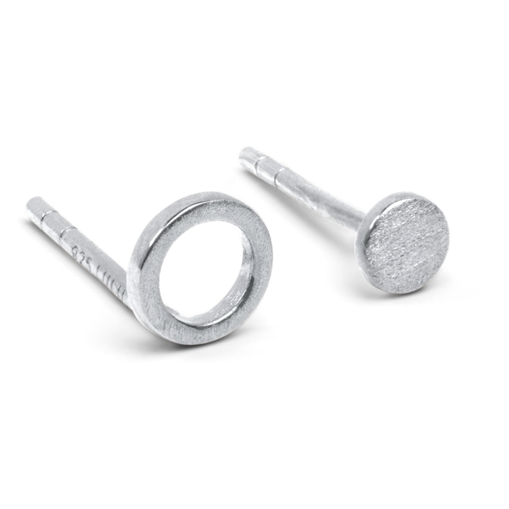 LULU Copenhagen Family Round Earrings pair brushed Earrings, pairs Silver