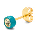 Gala Crystal Round earring 1 pcs - Jonquil/Retro Blue