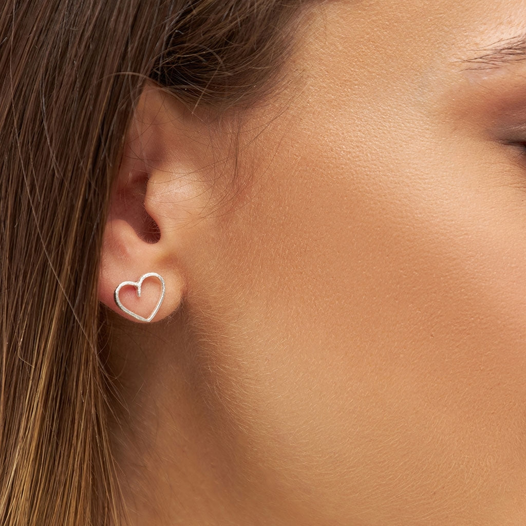 LULU Copenhagen Happy Heart earring 1 pcs Ear stud, 1 pcs Silver Plated