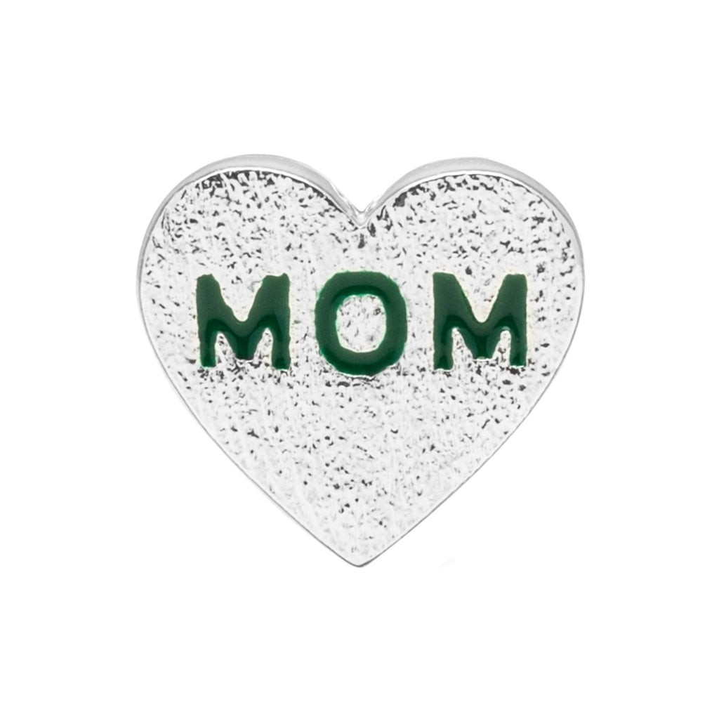 LULU Copenhagen Heart Mom earring 1 pcs silver plated Ear stud, 1 pcs Green