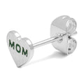 Heart Mom 1 pcs silver plated - Green