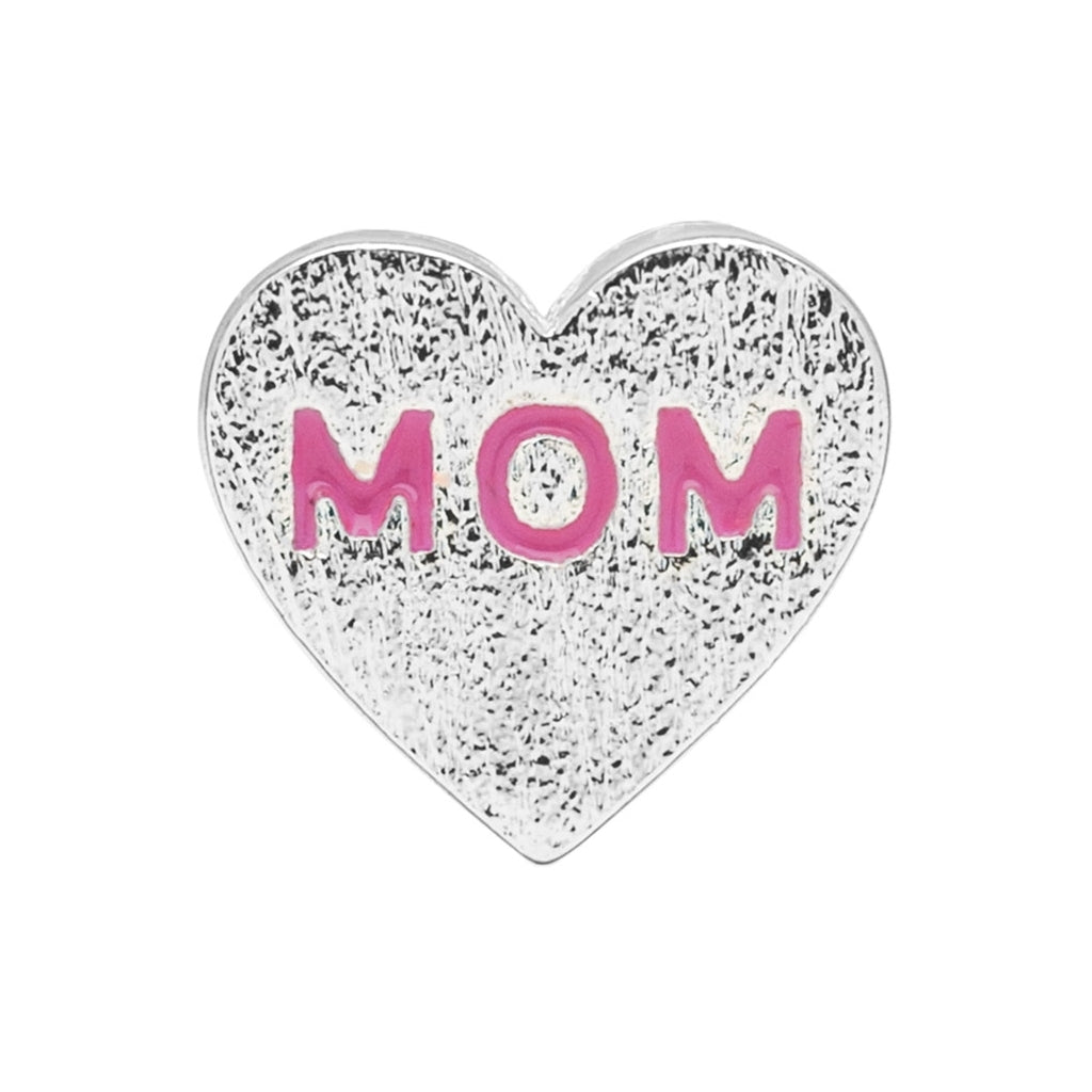 LULU Copenhagen Heart Mom earring 1 pcs silver plated Ear stud, 1 pcs Pink