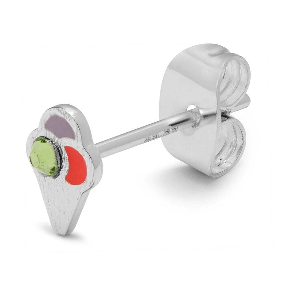 LULU Copenhagen Ice Cone Crystal earring 1 pcs Ear stud, 1 pcs Silver Plated