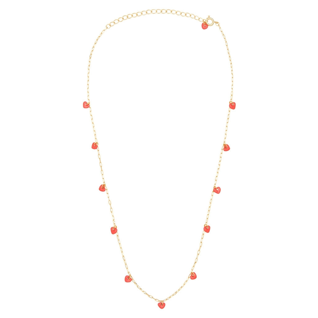 LULU Copenhagen Love U Necklace gold plated Necklaces Lipstick Red