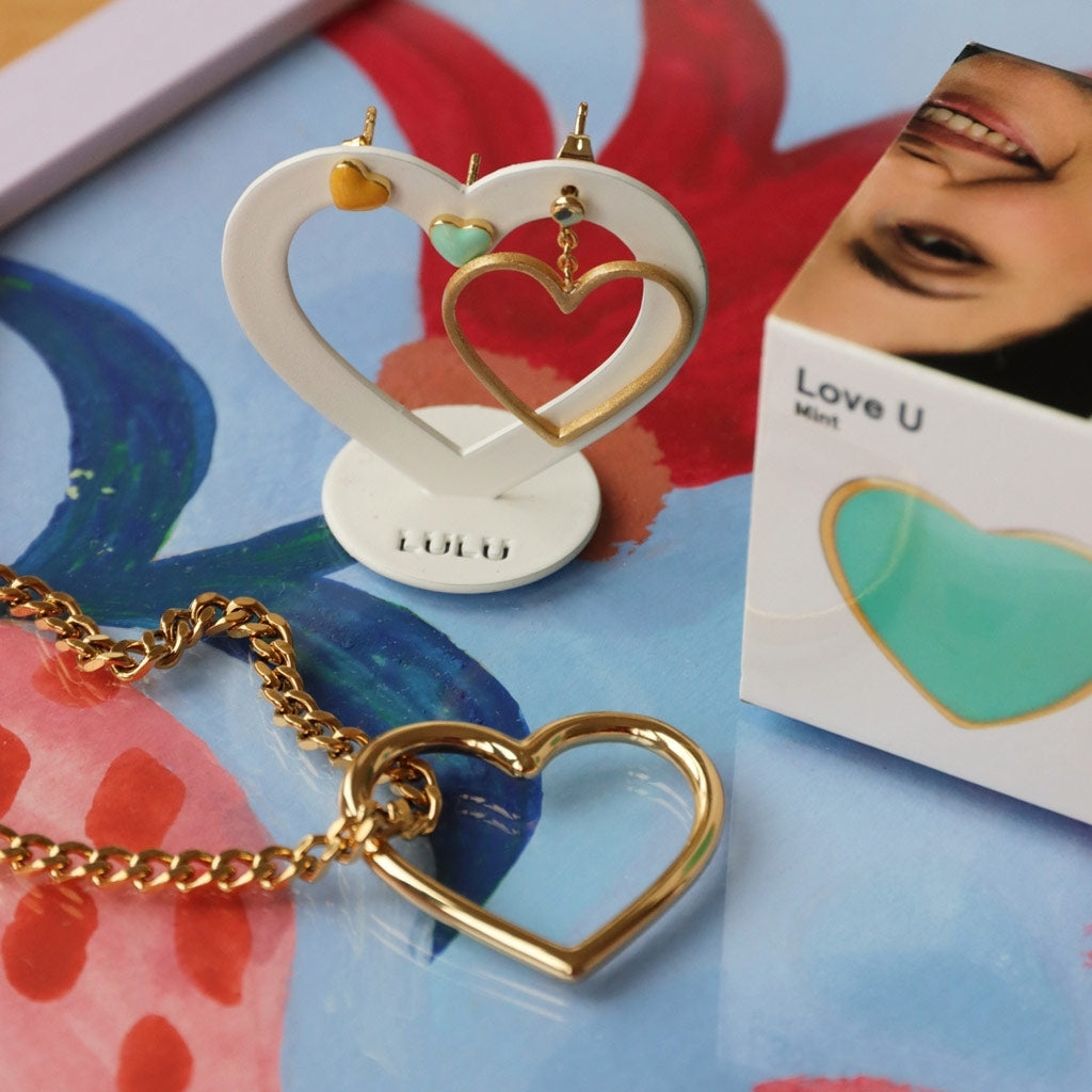 LULU Copenhagen Love U earring 1 pcs Ear stud, 1 pcs Mint