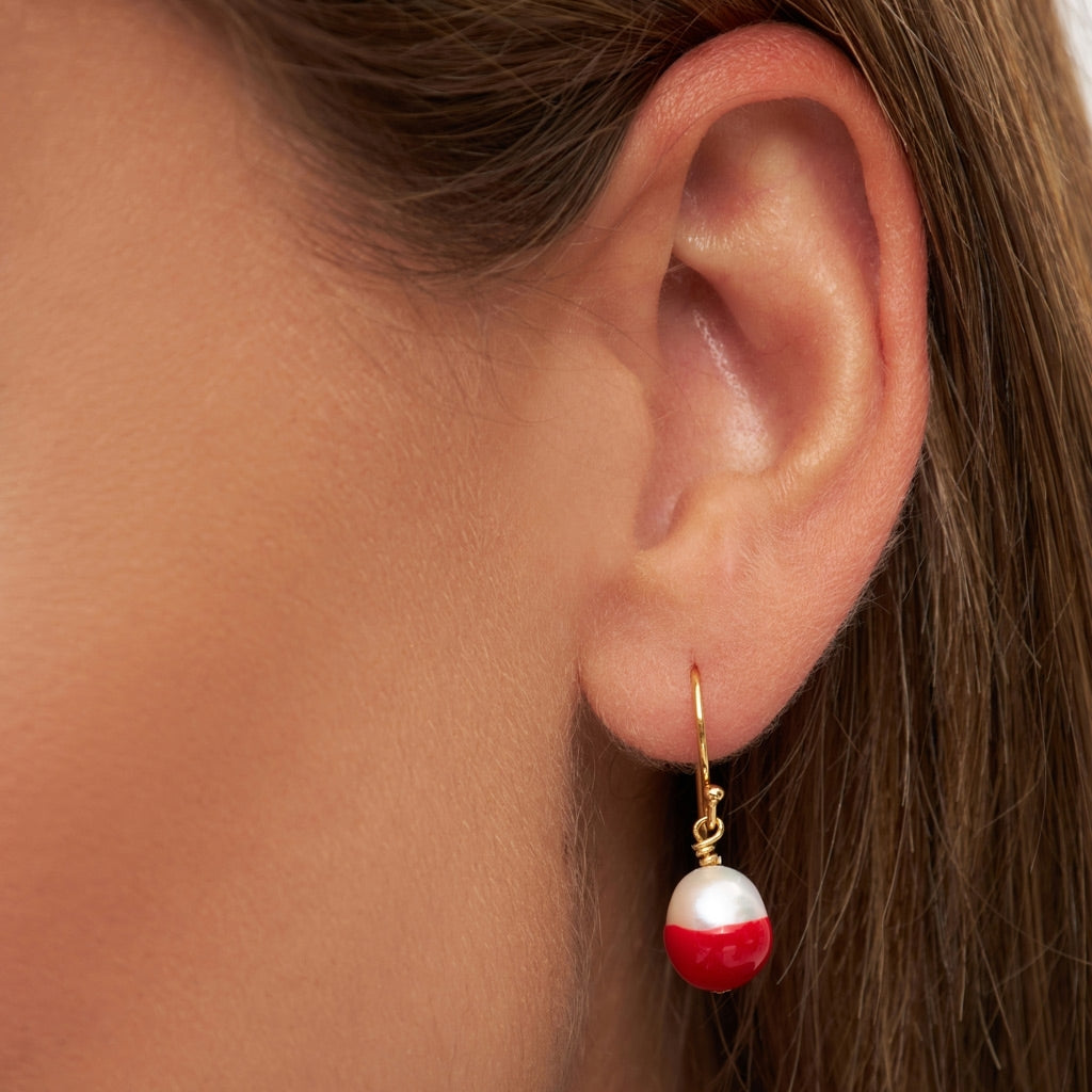 LULU Copenhagen LULU Baroque earring 1 pcs Ear stud, 1 pcs Passion Red