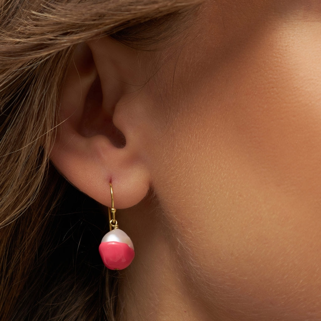 LULU Copenhagen LULU Baroque earring 1 pcs Ear stud, 1 pcs Pink Coral