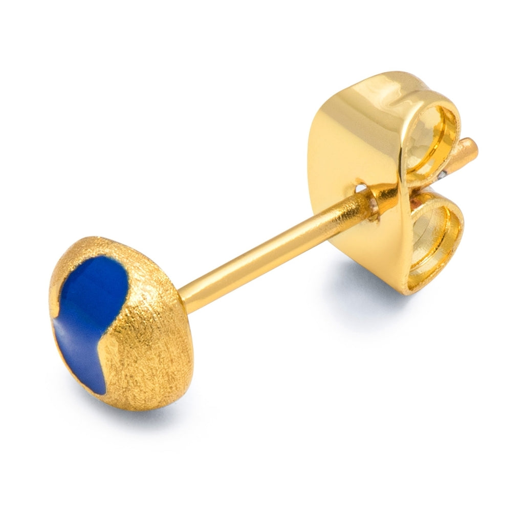 LULU Copenhagen Magic Stone earring 1 pcs gold plated Ear stud, 1 pcs Dazzling Blue