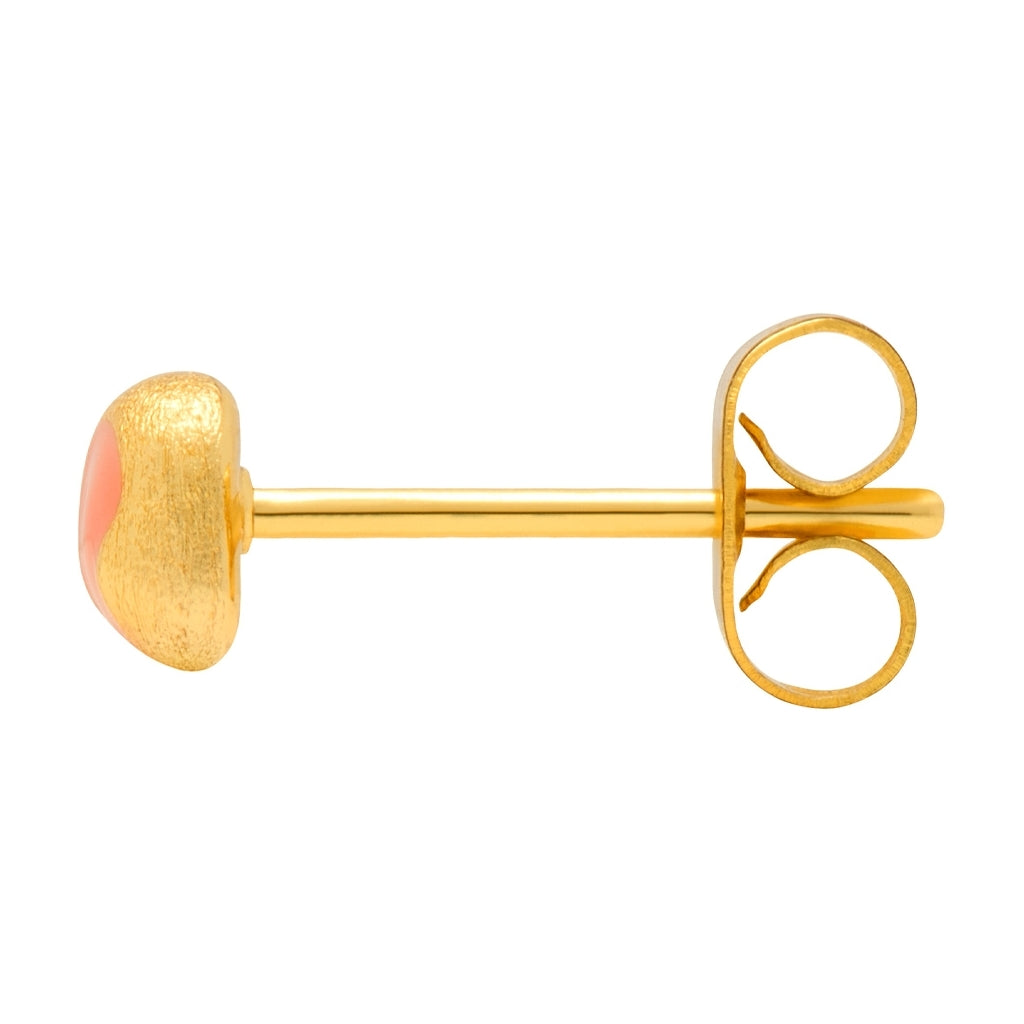 LULU Copenhagen Magic Stone earring 1 pcs gold plated Ear stud, 1 pcs Burnt Coral