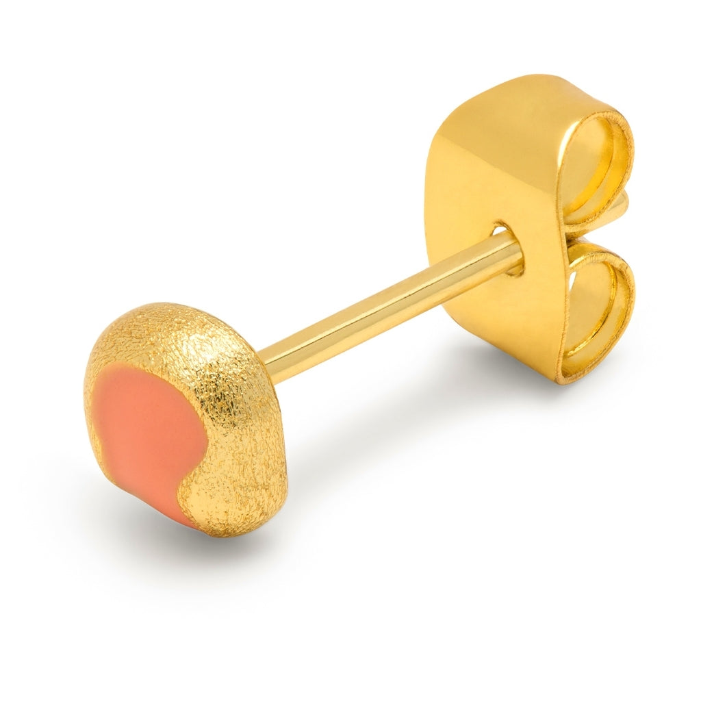 LULU Copenhagen Magic Stone earring 1 pcs gold plated Ear stud, 1 pcs Burnt Coral