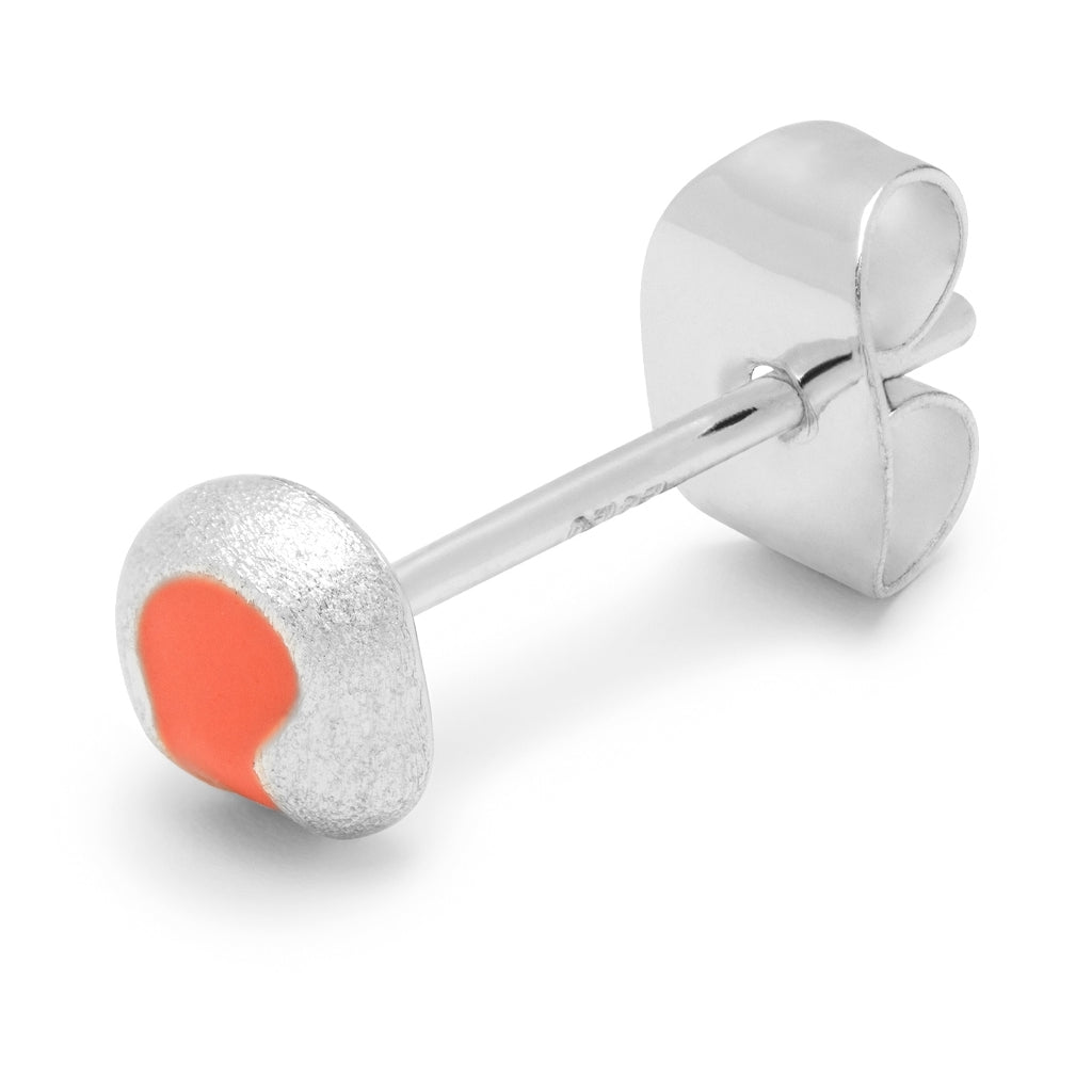 LULU Copenhagen Magic Stone earring 1 pcs silver plated Ear stud, 1 pcs Burnt Coral
