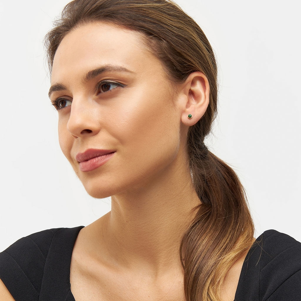 LULU Copenhagen Natural Stone earring 1 pcs Ear stud, 1 pcs Green
