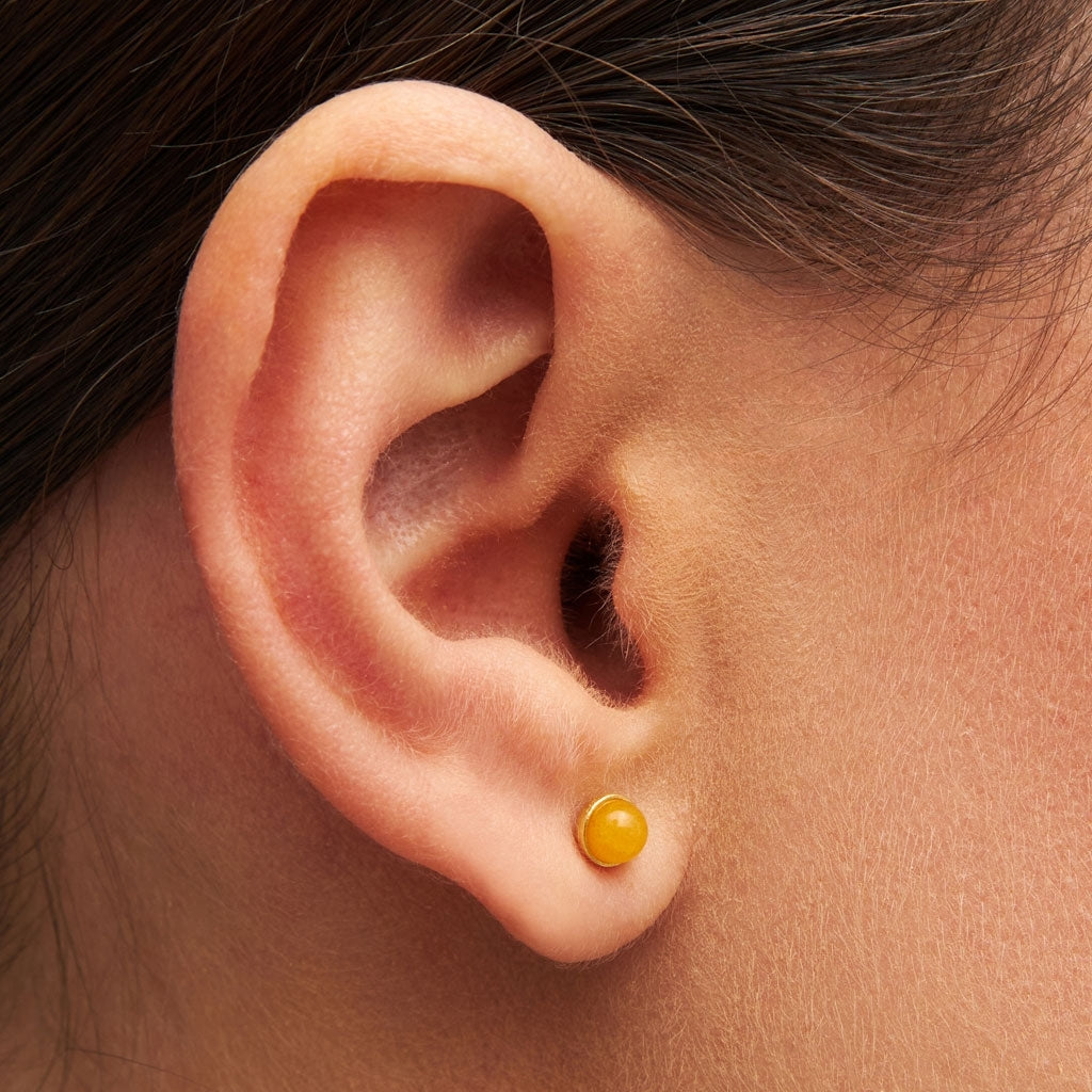 LULU Copenhagen Natural Stone earring 1 pcs Ear stud, 1 pcs Yellow