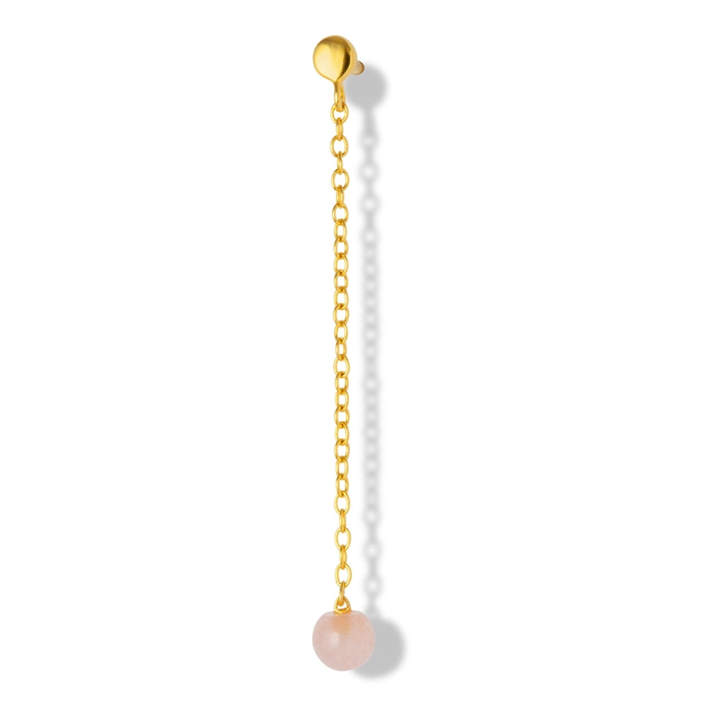LULU Copenhagen Natural Stone Chain earring 1 pcs Ear stud, 1 pcs Rose