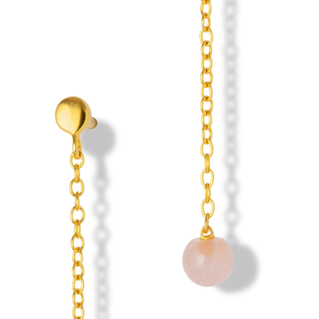 LULU Copenhagen Natural Stone Chain earring 1 pcs Ear stud, 1 pcs Rose
