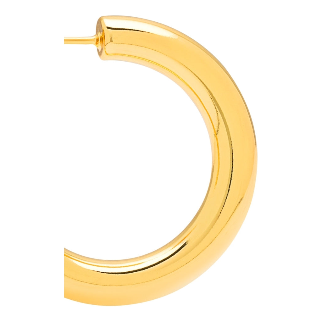 LULU Copenhagen Non Hoops Chunky Medium pair shiny Hoops Gold plated