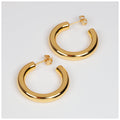 Non Hoops Chunky Medium pair shiny - Gold plated